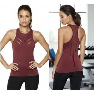 ⭐Victoria Secret Sport Womens Sz XS Tank Top Seamless Shirt Burgundy Cut Out New